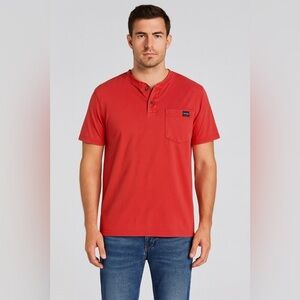 Wrangler Men's Red Short Sleeve Henley